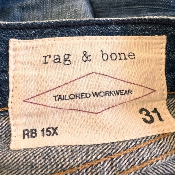 Rag & Bone RB 15x Slim Straight Tailored Workwear Denim Dumont Blue Jeans 31 - Picture 10 of 13